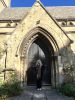 Laura at St. John's Church, Mansfield, where Joseph & Elizabeth -- my maternal great-grandparents -- were married